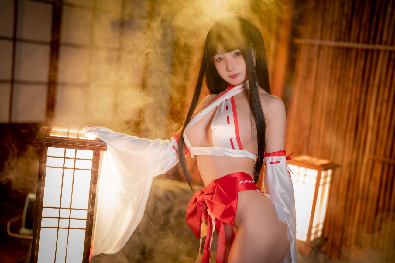 微博美少女桜井宁宁Cosplay性感写真纯洁巫女 (29)