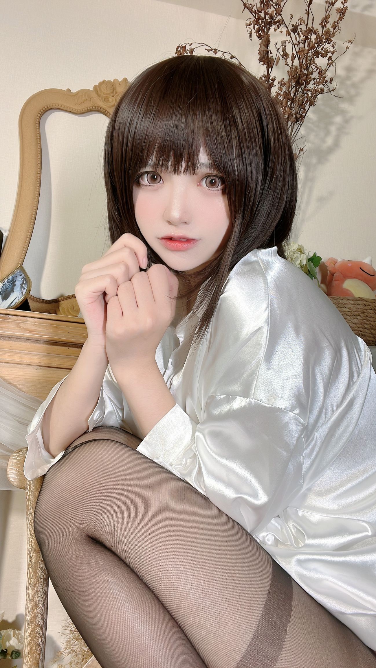 微博美少女疯猫ss性感写真白衬衫少女 (68)