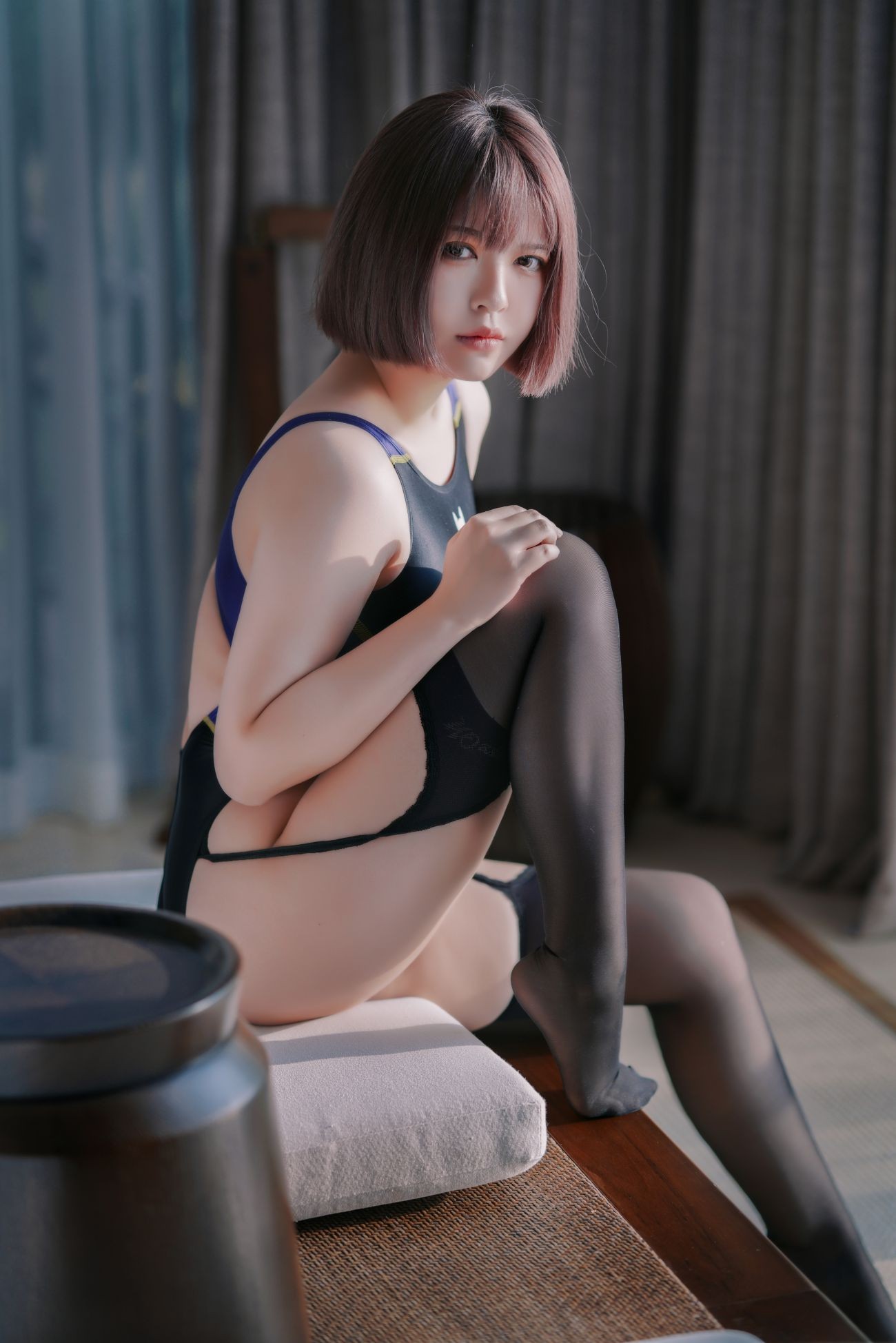 微博美少女半半子Cosplay性感写真競泳水着を着た彼女 (9)