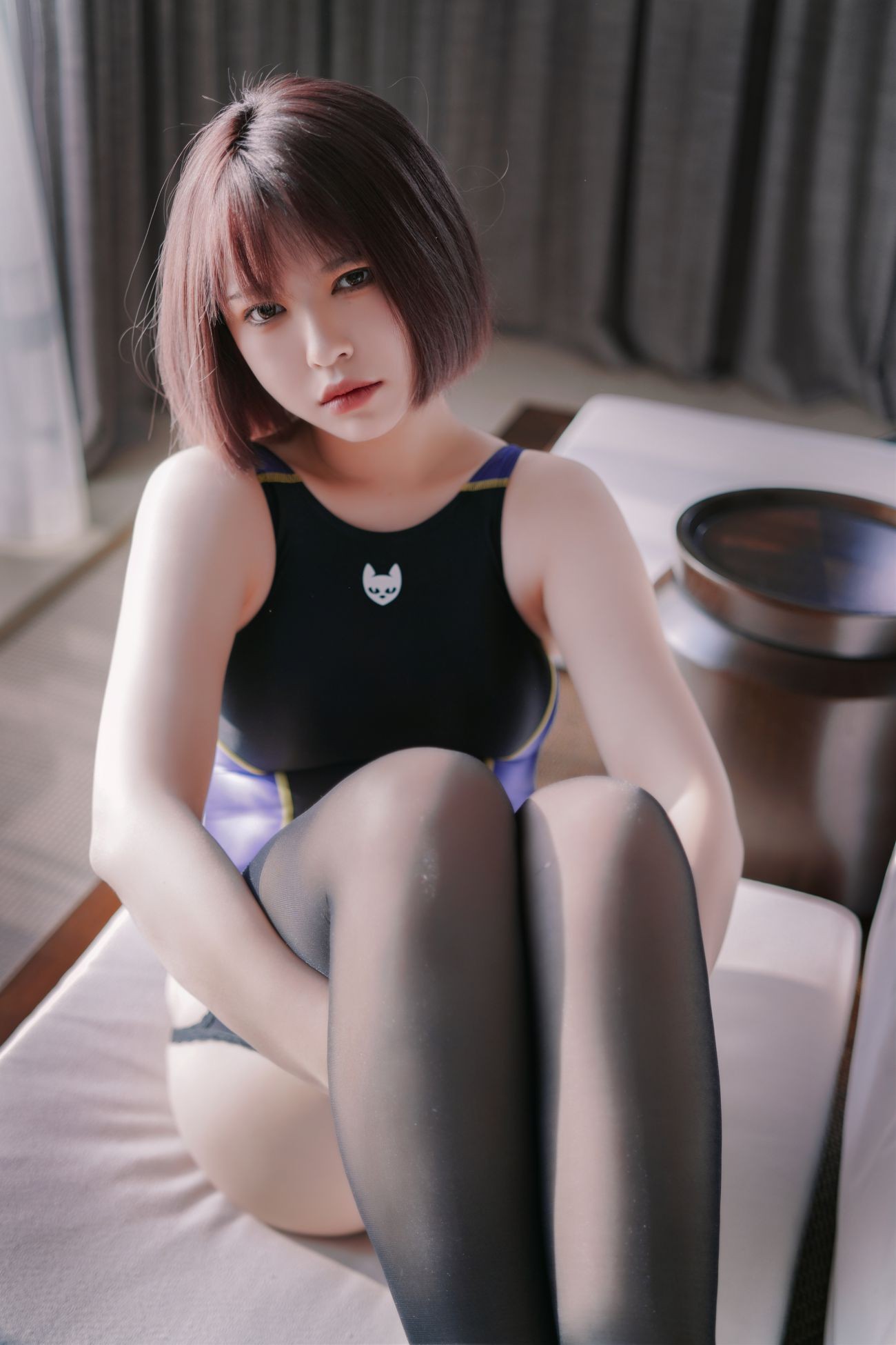 微博美少女半半子Cosplay性感写真競泳水着を着た彼女 (14)