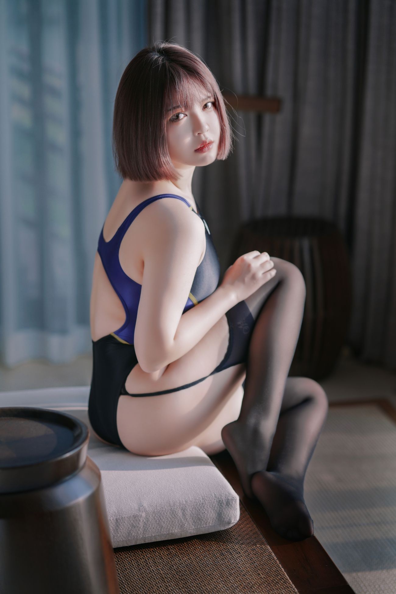 微博美少女半半子Cosplay性感写真競泳水着を着た彼女 (8)